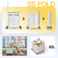 Chariot pliant portatif pliable de grande capacité de haute qualité PP personnalisé multifonctionnel 65L
