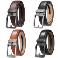 Ceinture pour homme sur mesure ODM, boucle automatique en alliage cousue main sans aiguille, en cuir de vachette à motif uni, fabriquée à Guangzhou, largeur de sangle 2-4 cm