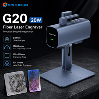 SCULPFUN G20 Incisore Laser a Fibra Metallica 20W, Macchina per Marcatura ad Alta Velocità 10000mm/s per Acciaio Inossidabile e Alluminio