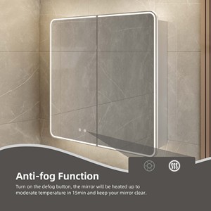 Bán buôn 800 mét thông minh chống sương mù nhà vệ sinh nhà vệ sinh thắp sáng Vanity 2 cửa Y Học LED ánh sáng gương phòng tắm với Tủ lưu trữ - Product Image 4