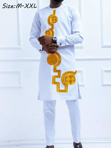 2025 ropa larga africana para hombre, traje <span class=keywords><strong>de</strong></span> poliéster para hombre, Tops, camisa, pantalones, conjunto <span class=keywords><strong>de</strong></span> 2 piezas, vestidos <span class=keywords><strong>de</strong></span> boda africanos <span class=keywords><strong>de</strong></span> poliéster <span class=keywords><strong>de</strong></span> talla grande 4XL - Product Image 6