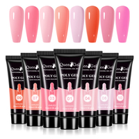 Extension d'ongle Poly Gel Nail Set Kit Colors OEM Custom Logo 15ml/30ml/60ml Tube Private Label Solid Acrylic Nail Poly Gel
