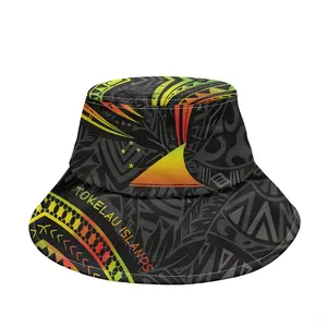 Custom Polyester Fabric Fisherman's Hat Polynesian Tokelau Island Flag Print On Demand Soft Foldable Hat