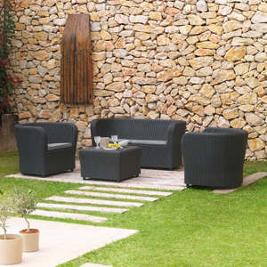 Set Divano e Tavolo Nova Comfort con Contenitore, Set da Giardino in Plastica Riciclata, Arredamento da Giardino Contemporaneo - Product Image 1