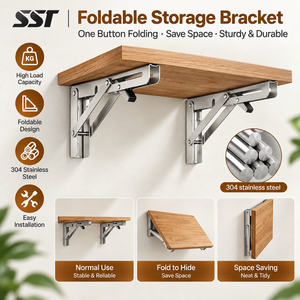 SSR vente en gros matériel de meubles personnalisé flottant en acier inoxydable L support d'angle montage étagère pliante supports muraux - Product Image 2