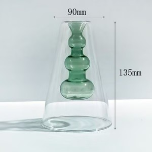 Florero de vidrio L, botella difusora de caña vacía, fragancia de vidrio con bloqueo de Color, botella de vidrio de doble capa para difusor, venta al por mayor - Product Image 3