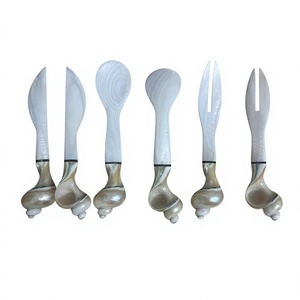 Cuillère en nacre naturelle, cuillère de service, cuillère à caviar, cuillère à dessert, cuillère à café, vaisselle de luxe faite à la main - Product Image 2