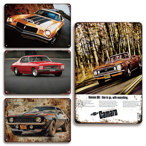 Targa in Metallo Classica Camaro Muscle Car, Decorazione <span class=keywords><strong>Vintage</strong></span> per Garage, Man Cave, Poster da Parete per Appassionati di Auto - Product Image 1