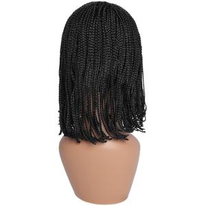 <span class=keywords><strong>Parrucca</strong></span> Bob Corta <span class=keywords><strong>con</strong></span> Frangia, <span class=keywords><strong>Parrucca</strong></span> Intrecciata Box Braids in Fibra Sintetica Resistente al Calore, Capelli Crochet Twist per Cosplay per Donne di Colore - Product Image 5