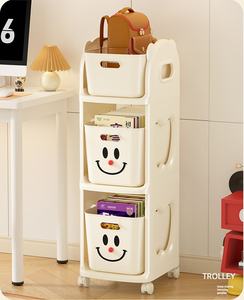Новое поступление 3-слойная многофункциональная пластиковая стойка для хранения детских игрушек гостиная держатель для хранения игрушек на колесах Добро пожаловать OEM/ODM - Product Image 6