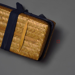 Caja de almacenamiento para juego de té de bambú hecha a mano con tapa, forma rectangular, origen Anji, organizador de escritorio, cesta de té de viaje, accesorio de fotografía - Product Image 3