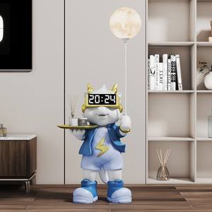 Precio de Fábrica Económico: Estatua de Dragón Multifuncional de Resina para Año Nuevo, con Pantalla de Reloj Digital y Bandeja Lámpara Lunar para Sala de Estar - Product Image 4