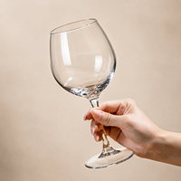 Verre à vin classique transparent à long pied pour vin rouge, vin blanc, mariage, fête, restaurant, hôtel, bar, vente en gros, logo personnalisé