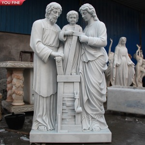 Estatua de la Sagrada Familia Tallada a Mano en Mármol Blanco YOUFINE, Escultura Religiosa para Iglesia, Jardín, Decoración Espiritual para Exteriores - Product Image 2