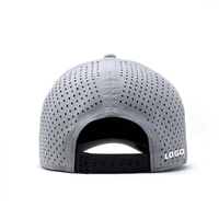 Casquette de baseball personnalisée à 6 panneaux pour hommes, coupe au laser à trou, casquette hydroperforée imperméable à l'eau
