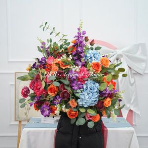 Centro de mesa al por mayor de fábrica Dkb, decoración de boda, centro de mesa de flores artificiales de seda colorido - Product Image 6