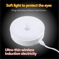 Lampe murale sans fil à détecteur de mouvement LED USB pour chambre, escalier et placard, en ABS, pour intérieur