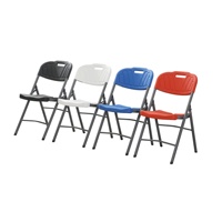 Chaise de fête d'extérieur la plus vendue, esthétique moderne, chaise de bureau en HDPE, chaise pliante robuste, cadre en acier, empilable, imperméable