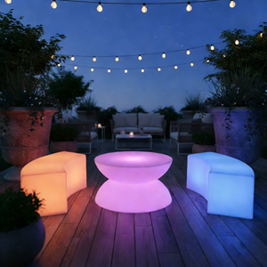 עיצוב עגול מודרני עגול בראס פלסטיק מונעות שולחן קפה זוהר פנימי/חיצוני ריהוט בר - Product Image 4