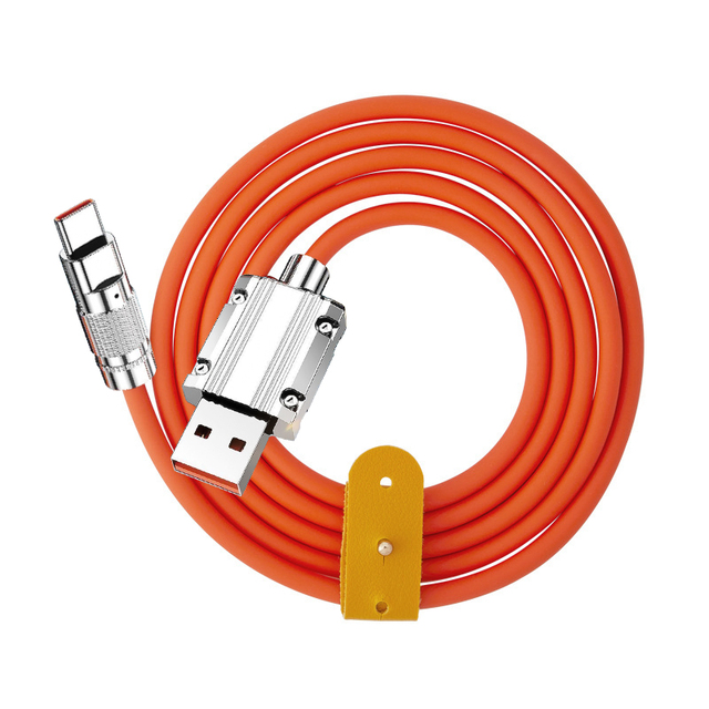 Zinc Alloy Silicone Data Line Factory 120W Mobile Phone Charging Cable Cabo USB to Type C Charge 6A Fast Charging Cable With Box