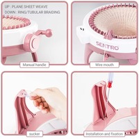YT Sentro Petite Machine à Tricoter Manuelle Circulaire à 48 Aiguilles pour Chaussettes, Bonnets et Écharpes, avec Compteur de Rangs, pour Tricot DIY à Domicile
