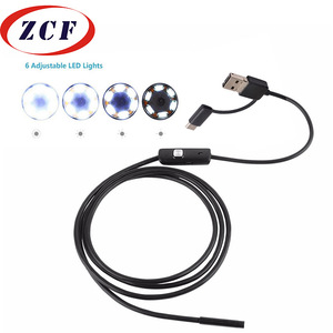ZCF 3 In 1 USB <b>Endoscope</b> 8mm Lens 2000mm Length White LED Industrial Inspection <b>Camera</b> For Automotive Pipeline Testing - Product Image 2