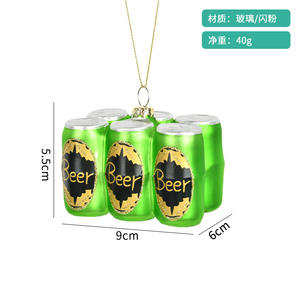 Nouvelle <span class=keywords><strong>vente</strong></span> chaude Festival Décoration <span class=keywords><strong>de</strong></span> la maison Boule <span class=keywords><strong>de</strong></span> Noël en verre soufflé à la main Luxe Pendentif bière Mini Verre écologique - Product Image 6