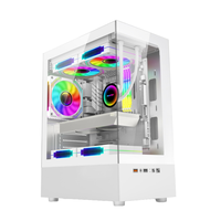 AntarcChill Wholesale Pc Case Atx Gaming Cases White MATX Mid Tower Gamer Case Micro ATX Casing Tempered Glass Computer Chassis