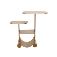Table d'appoint latérale en métal doré, sur mesure, de qualité supérieure, durable et facile à nettoyer, en acier inoxydable, pour salon, canapé ou chevet.