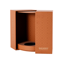 Boîte de papier d'emballage de luxe vide en carton rigide pliable à double porte, à texture grillagée, cadeau VIP souvenir de qualité supérieure