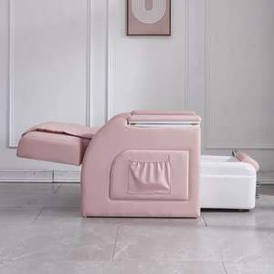 Chaise de manucure inclinable de salon rose à LED en vente chaude, chaise de pédicure de luxe avec massage - Product Image 2
