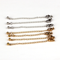 Chaîne d'extension en acier inoxydable plaqué or 18 carats avec fermoir mousqueton, chaîne de finition pour kit de bijoux DIY faits à la main, vente en gros