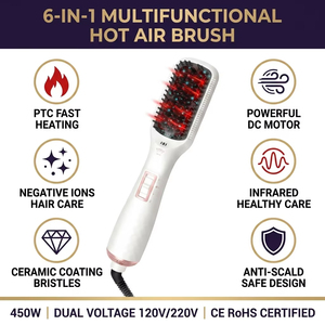 <span class=keywords><strong>Brosse</strong></span> Soufflante Coiffante 3-en-1 : Sèche-<span class=keywords><strong>Cheveux</strong></span>, <span class=keywords><strong>Brosse</strong></span> à Air Chaud et Peigne Coiffant - Product Image 2