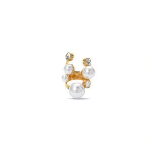 แหวนแฟชั่น ชุบทอง PVD สแตนเลสสตีล 316L ทนทาน ดีไซน์มุกและคริสตัล - Product Image 2