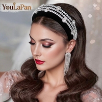 YouLaPan – bandeau en éponge élégant pour femmes, associé à des strass, adapté aux banquets de mariage, aux danses, aux fêtes, accessoires pour cheveux YXA237