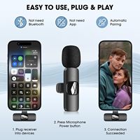 Microfono Lavalier Professionale Wireless Ipercardioide a Condensatore Doppio Rosa per iPhone Type-C Lightning con Cancellazione del Rumore 2.4G