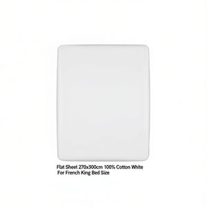 Flat <b>Sheet</b> 270x300cm 100% Cotton White For French <b>King</b> Bed <b>Size</b> - Product Image 3