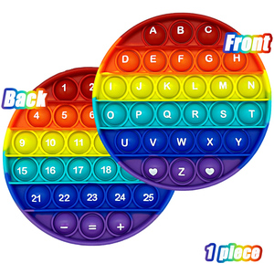 Giocattoli Sensoriali ABC <span class=keywords><strong>Pop</strong></span> in Silicone con Lettere e Numeri, Piccole Bolle Rotonde, Gioco Educativo di Matematica per l'Apprendimento dei Bambini - Product Image 2
