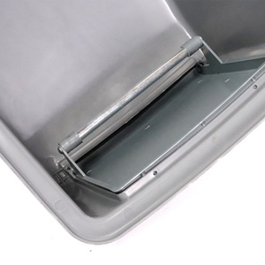 Anti Static Eco-Friendly Slim Design Covered Rectangular Plastic Strip <strong>Smoke</strong> Exhaust Vent Garbage <strong>Bin</strong> for Park School Office - Product Image 3
