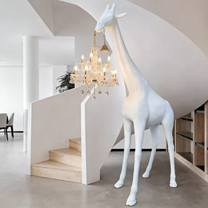 Statue d'animal en marbre, sculpture de <span class=keywords><strong>girafe</strong></span> en fibre de verre électroplaquée, statue d'animal <span class=keywords><strong>girafe</strong></span> pour la décoration de la maison - Product Image 1