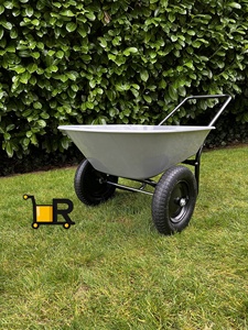 Brouette durable à deux roues en poly 5 pieds cubes avec roues pneumatiques Assemblage facile Gris/noir-Matériau en acier et métal - Product Image 5