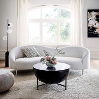 Accueil Hôtel Mobilier Moderne Lounge Canapé 3 places Velours Canapé Rembourré Canapés de Salon