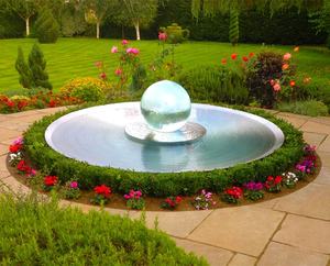 Bahçe su doğal dekorasyon paslanmaz çelik akrilik küre çeşme heykeli çeşme heykeli - Product Image 6