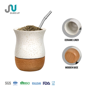 Tasse en céramique Costmaize logo Tasse de <span class=keywords><strong>voyage</strong></span> Yerba Mate Water Base en bois pour l'Argentine - Product Image 1