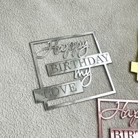 Produsen grosir dekorasi kue akrilik kartu selamat ulang tahun dekorasi pesta perlengkapan kue baru