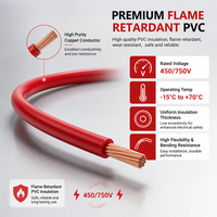 Câble de construction flexible en PVC BVR pour câblage électrique domestique, fourni par l'usine, fil de cuivre 450/750V 2,5/4/6/10/16 mm²