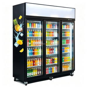 Réfrigérateur commercial à 3 portes avec compresseur supérieur, refroidissement par air, vitrine de présentation pour boissons et aliments en supermarché - Product Image 2