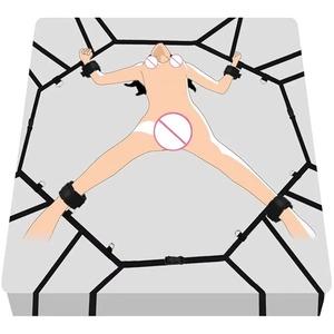 BDSM 침대 구속 도구, 속박 로프 키트, 나일론 수갑, 발목 수갑 세트, 노예 에로틱 성인용 섹스 토이, 커플을 위한 성적 게임용 - Product Image 3