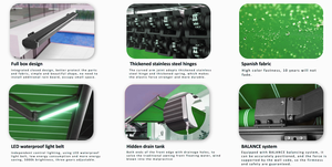 Lớn có thể thu vào cửa sổ mái hiên không thấm nước kim loại mái pergola với 5m chiếu cho ban công ngoài trời Patio hoặc vườn - Product Image 6