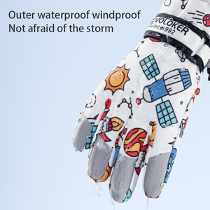 GOLOVEJOY DRST33 Manoplas de piel de <span class=keywords><strong>nieve</strong></span> <span class=keywords><strong>Guantes</strong></span> para <span class=keywords><strong>niños</strong></span> Bebé <span class=keywords><strong>Niños</strong></span> Ventas calientes Niño Niña en stock Guante Fábrica Manopla de invierno - Product Image 2